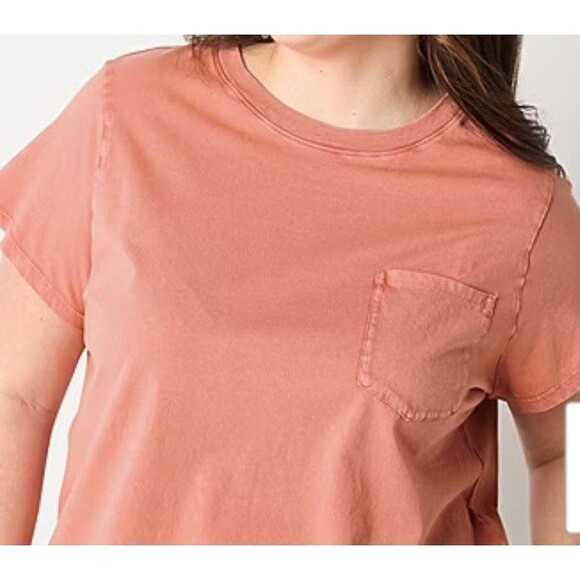 NWT Women's a.n.a. Short Sleeve Pocket Tee Size 2X Desert Sand - Picture 2 of 5